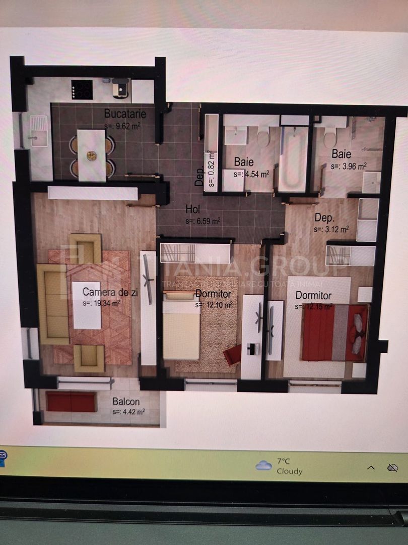 Apartament 3 camere decomandat Casa Nobel, vedere panoramică, mobilat/utilat - Poză 10