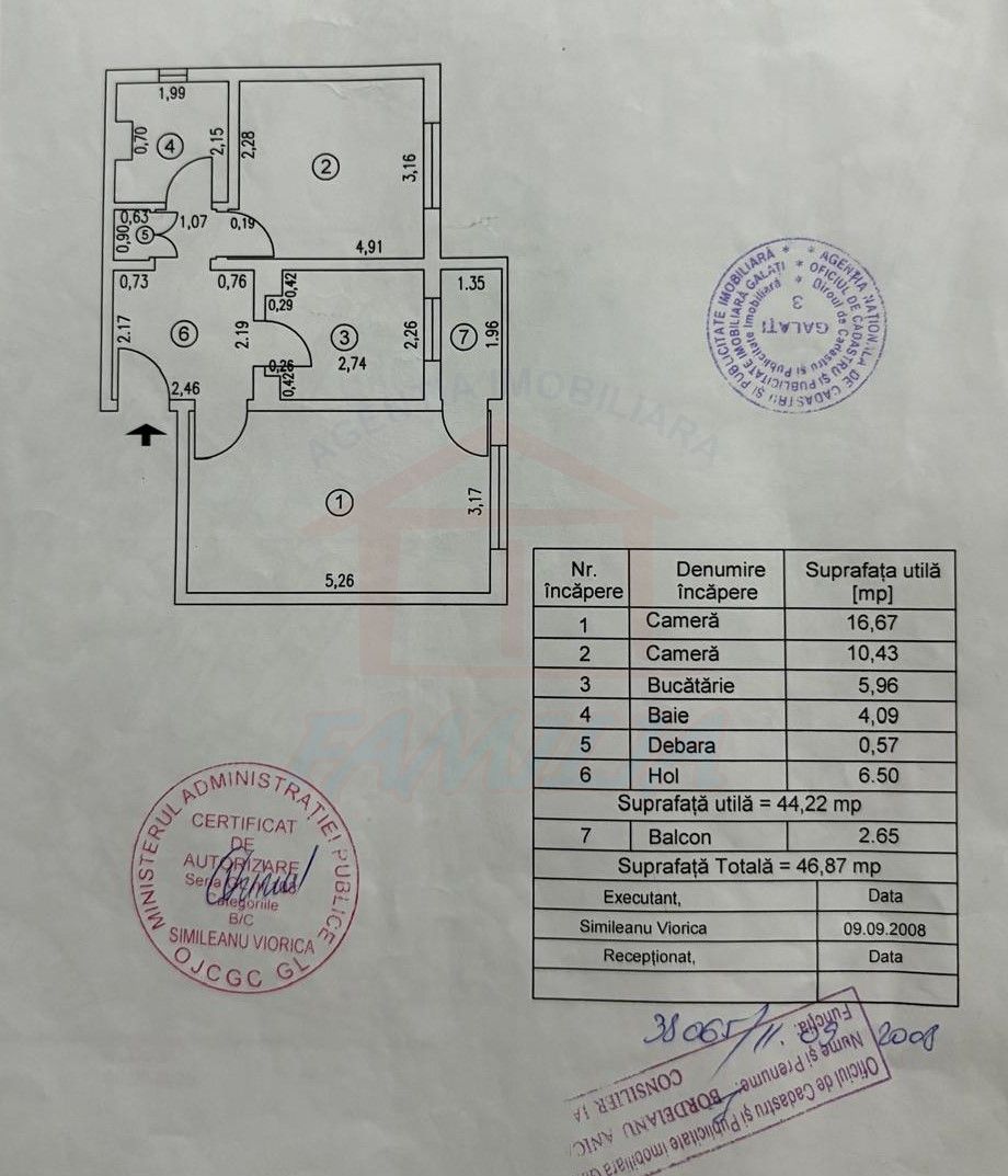 78000 euro, 2 camere decomandat , Micro 21 etaj 1, mobilat si utilat - Poză 3