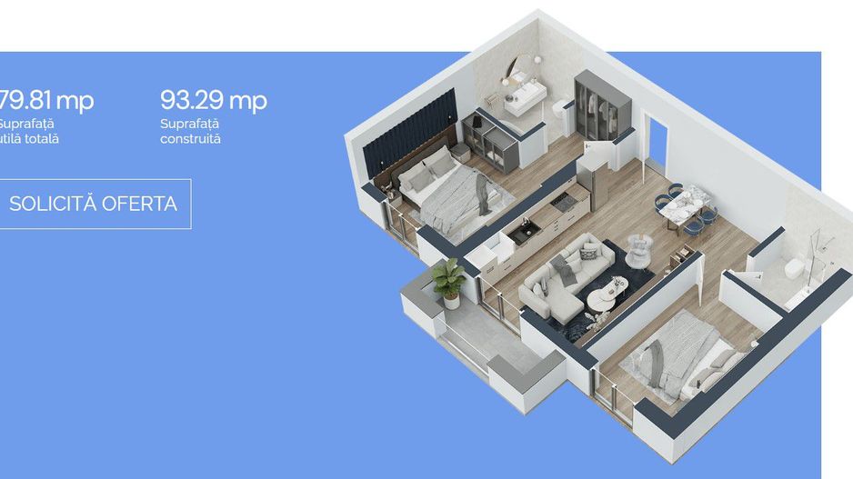 Apartament 3 camere Pipera Plaza - Poză 3