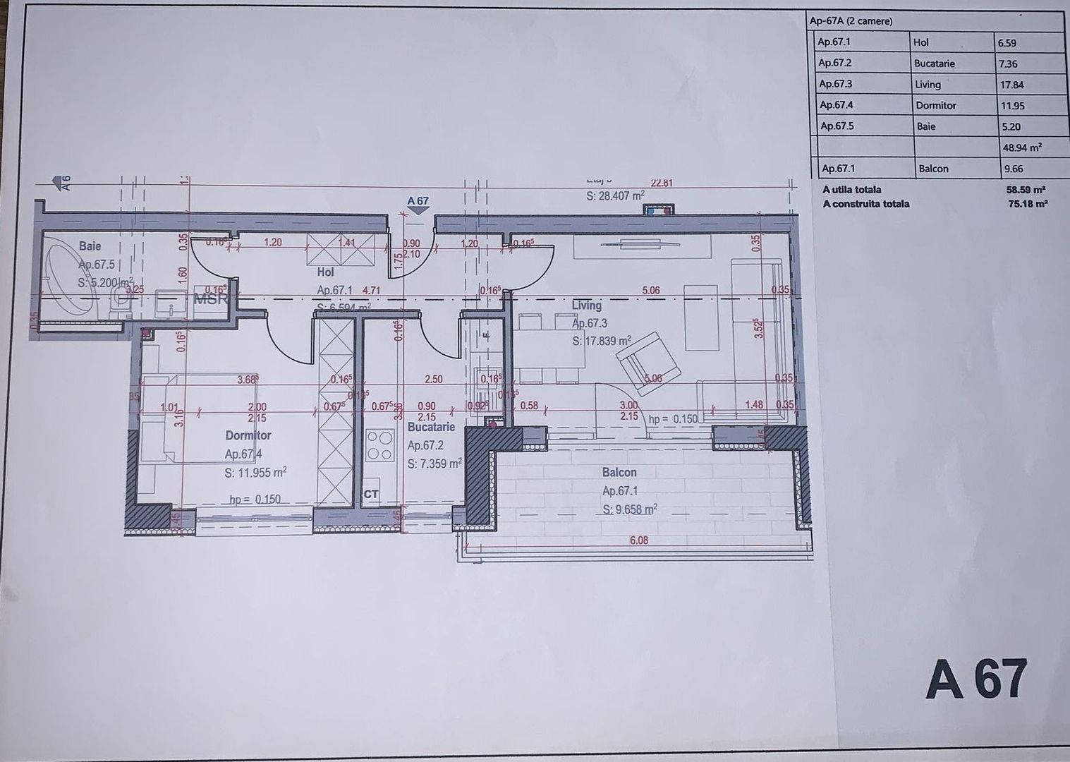 2 camere decomandat 60 mp finalizat - COMISION 0 - Poză 16