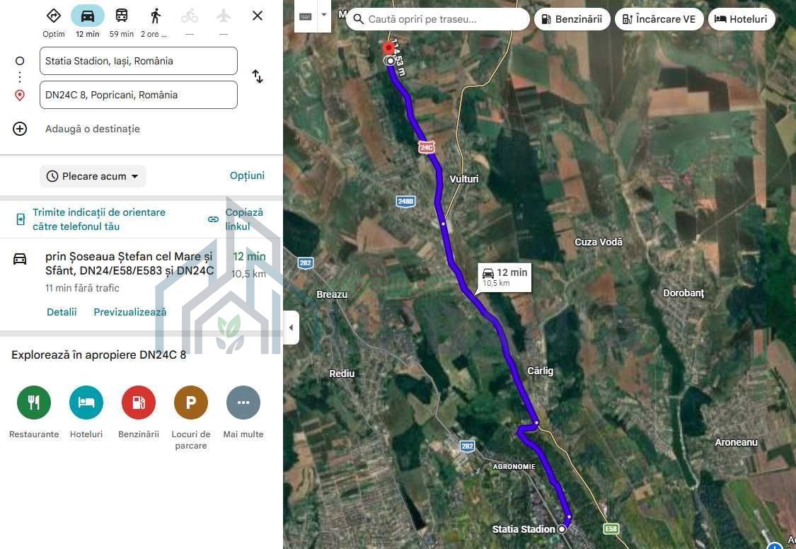 Teren intravilan de vânzare – Popricani, Iași | 10.5 km de Copou - Poză 2