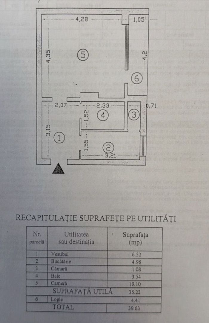 Garsoniera renovata integral 40mp bloc mixt, Favorit - Schiță 7