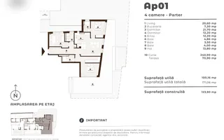 Timpuri Noi | 4 camere 100 mp UTILI | 240 mp GRADINA | 70 mp TERASA - Schiță 13