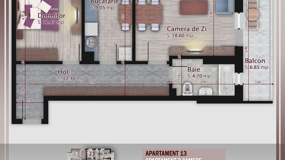 2 camere -proiect nou - Metrou Nicolae Teclu - Schiță 10