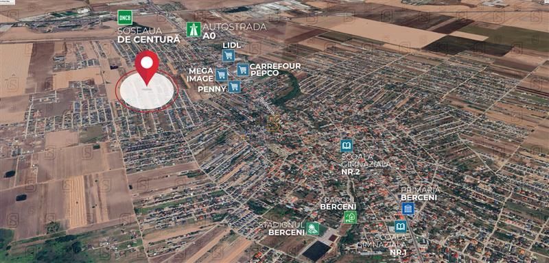 De vanzare teren intravilan, 1721 mp, deschidere ampla–Comuna Berceni - Poză 3