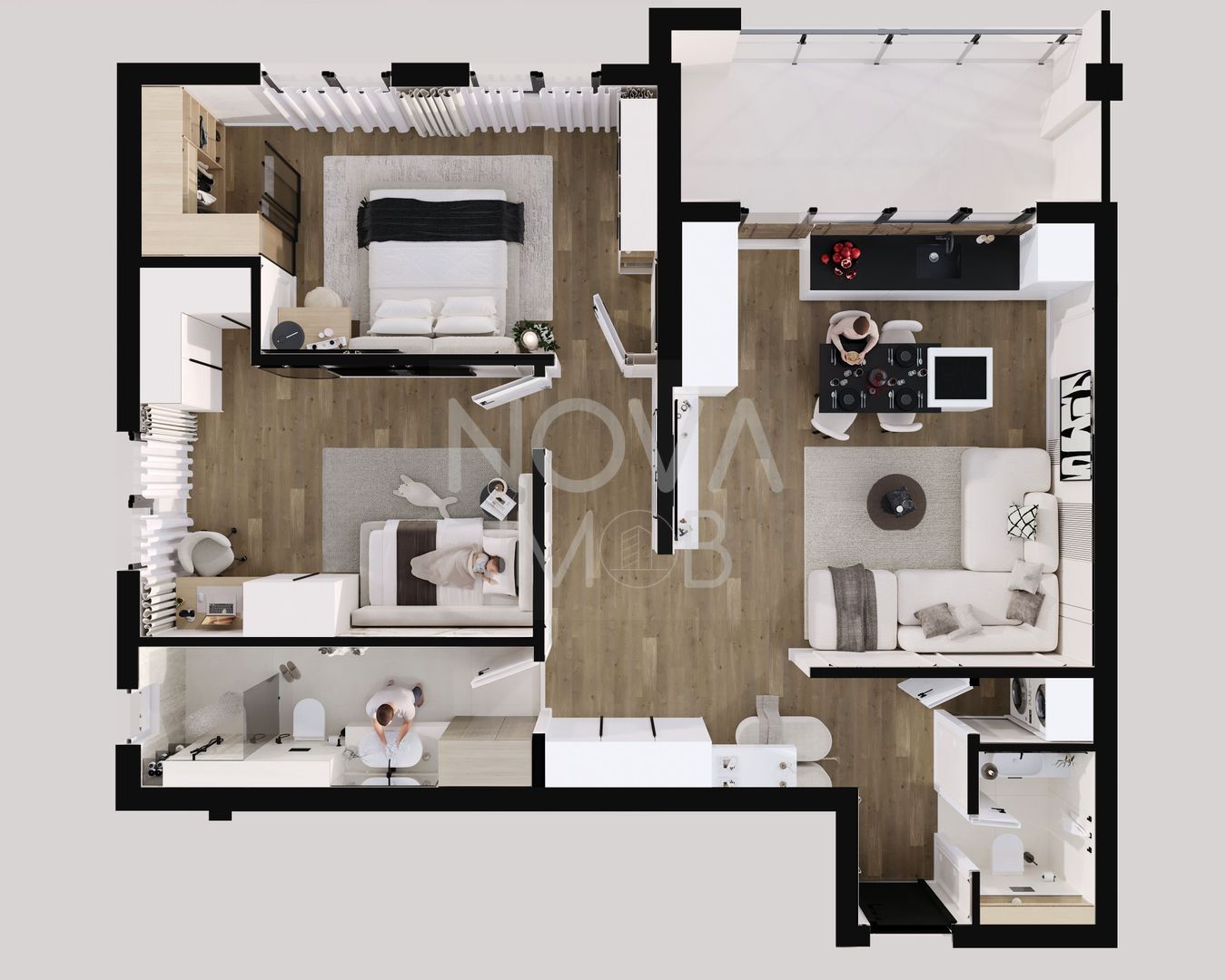 Apartament 3 camere,  2 bai - Calea Surii Mici, Sibiu - Poză 12