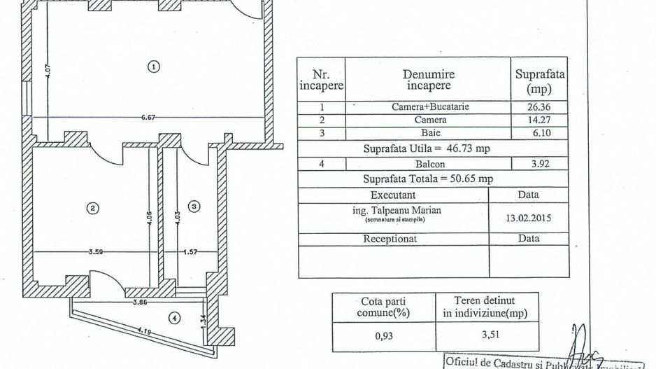 APARTAMENT 2 CAMERE | BLOC  2014 | NERVA TRAIAN | - Schiță 7