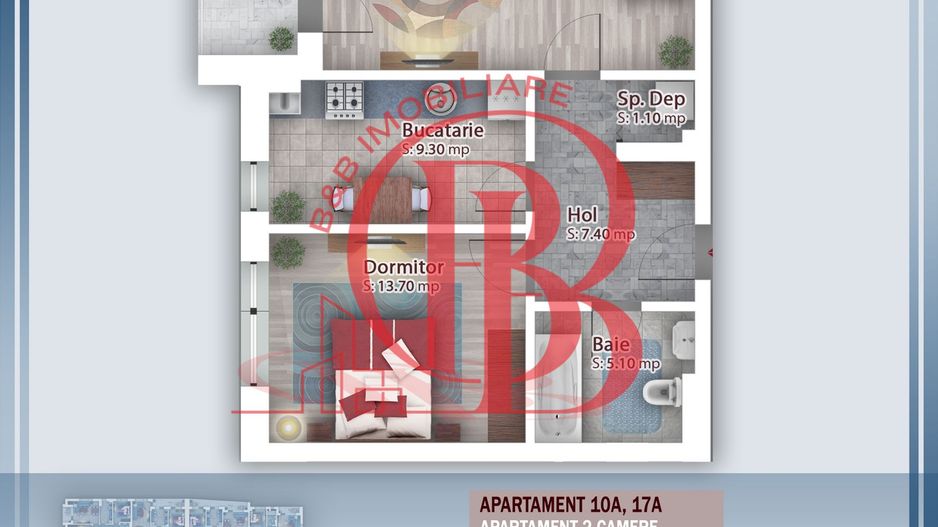 Oferta Lansare 2 camere decomandat incalzire pardoseala - Schiță 1
