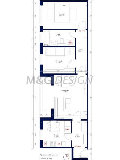 Apartament 3 camere Circumvalatiunii amenajat cu centrala - Poză 15