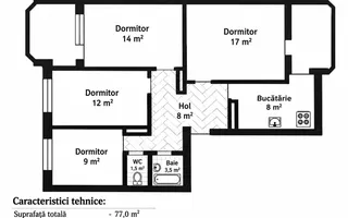 Vânzare, apartament 4 camere 86 mp , str. Milescu Spătaru, Ciocana - Poză 18