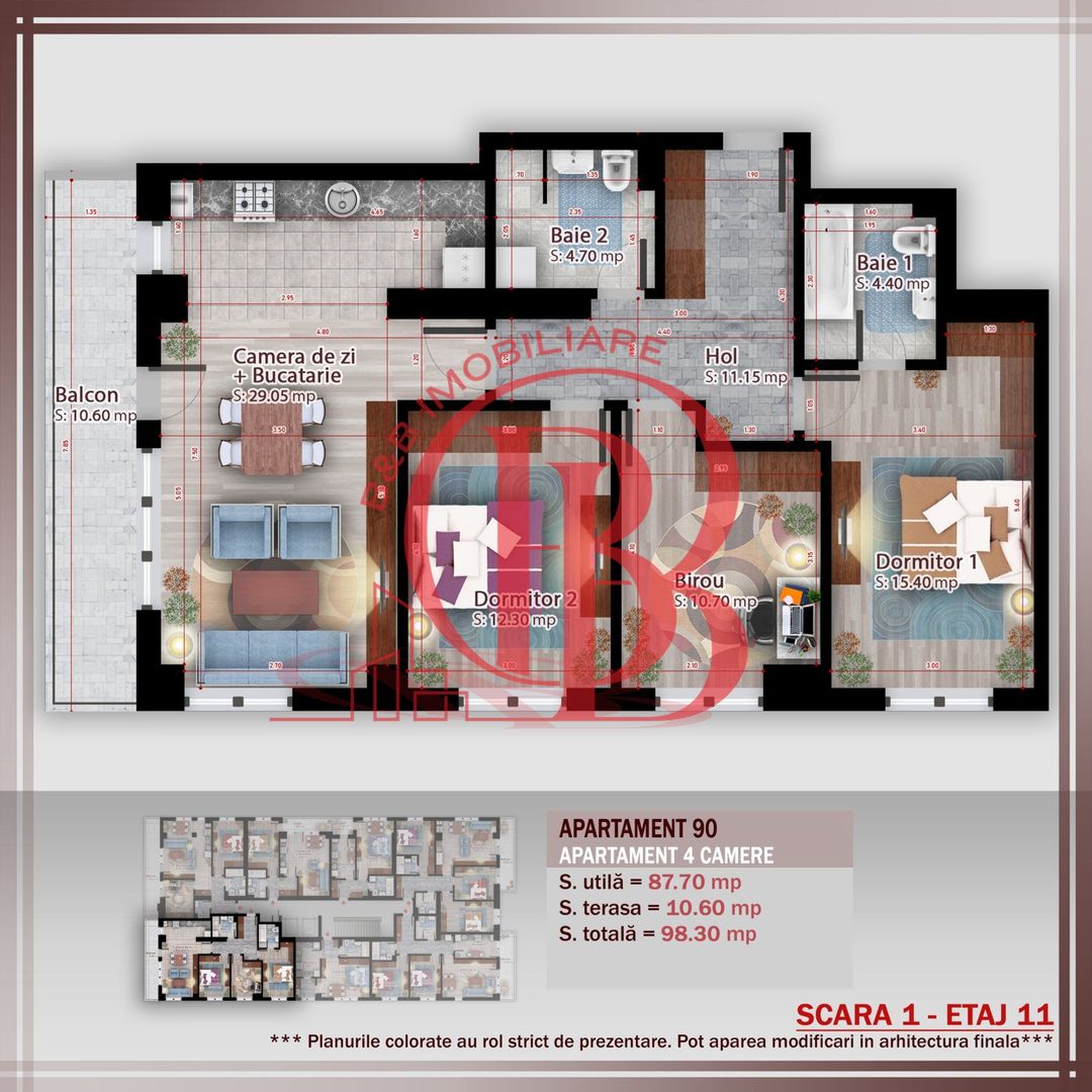 Apartament 4 camere   Titan Pallady Metrou Nicolae Teclu - Schiță 2