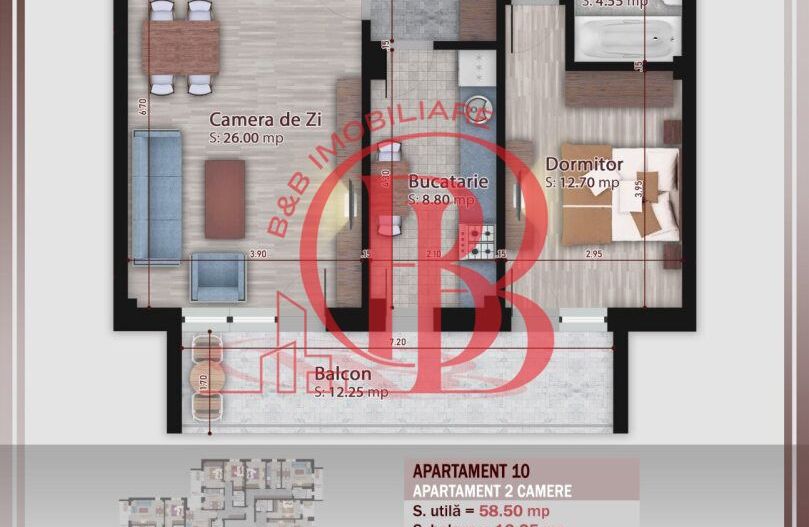 2 camere -proiect nou - Metrou Nicolae Teclu - Schiță 10