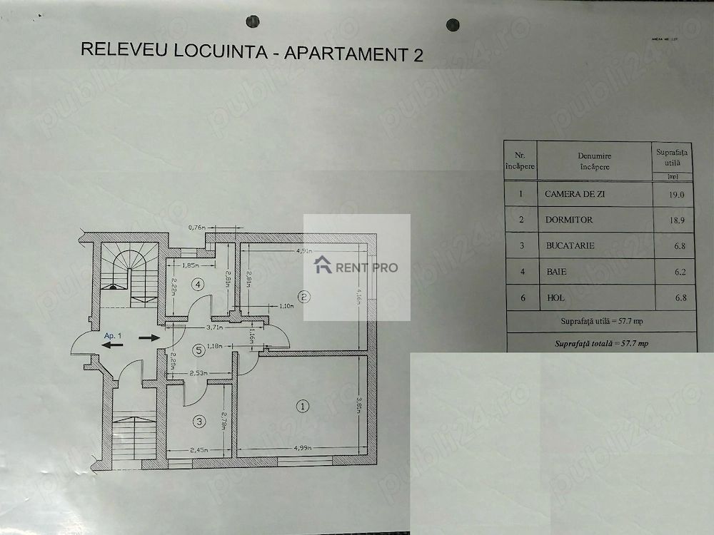 Apartament 2 camere de vânzare | 57,7 mp | Parter înalt | Lujerului - Poză 10
