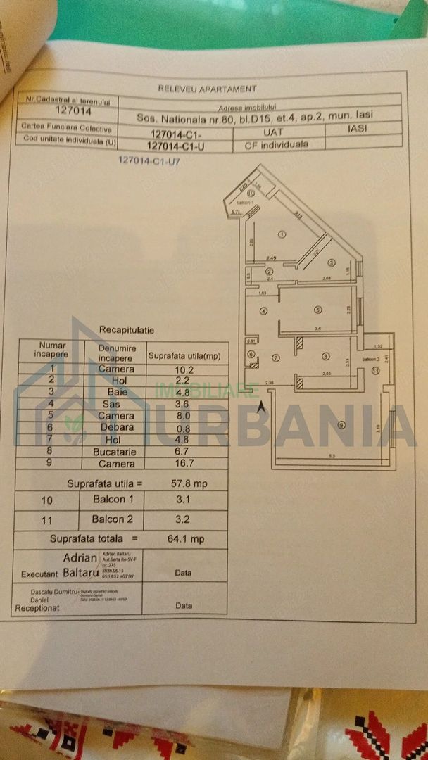 Apartament 3 camere, decomandat, etaj 4, zona centrala Iasi - vanzare - Poză 1