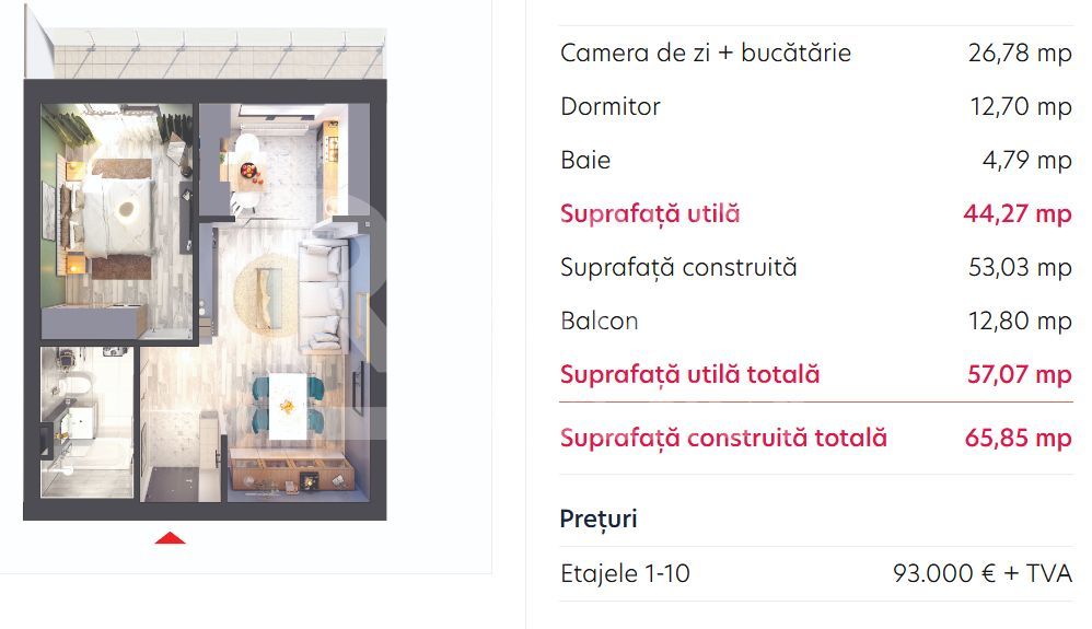 Vânzare, apartament, 2 camere tip 2B, Hils Brauner, București - Poză 2