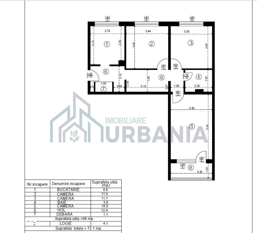 Apartament 3 camere, 72 mp, Alexandru Cel Bun, Iași - Poză 6