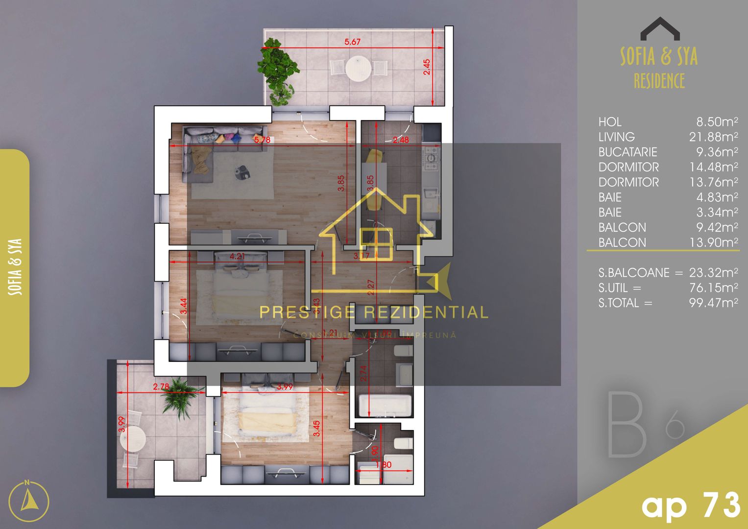3 camere cu TERASA ,Comision 0, Metrou N Teclu,Pallady - Poză 2