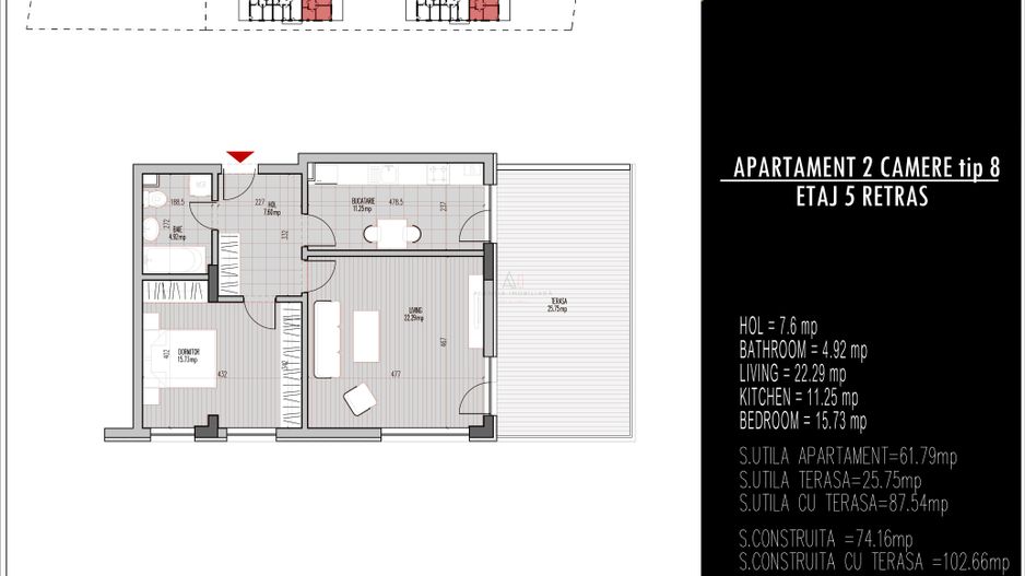 2 Camere Concept Premium | Aviatiei Baneasa | Terasa 25 MP - Poză 17