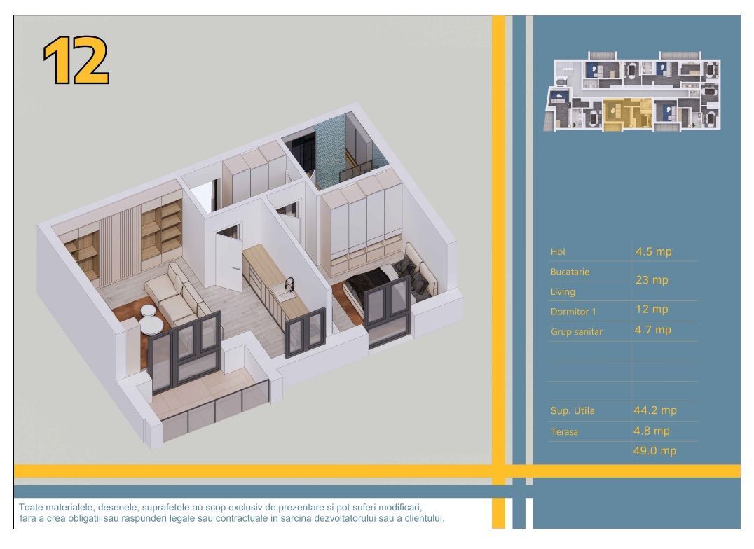 ✅ Studio Bloc Cu 4 Etaje - Poză 2