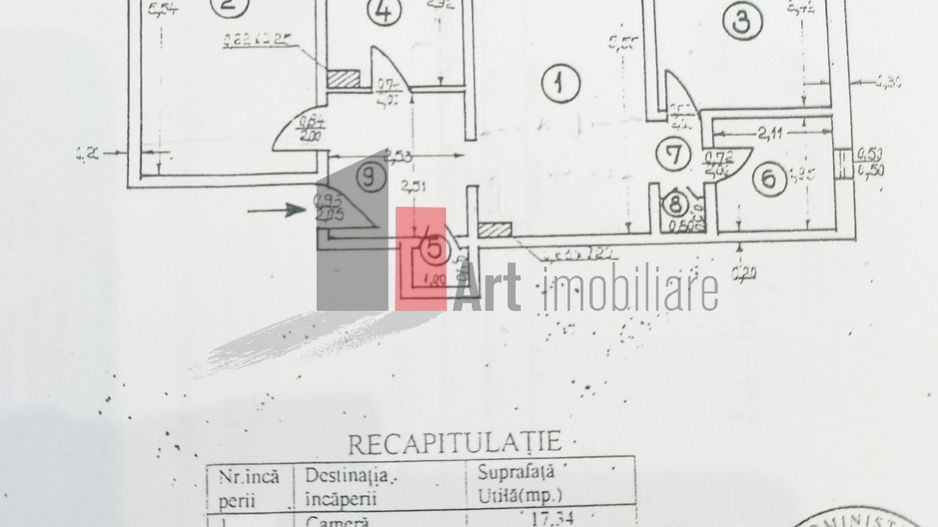 Apartament 3 Camere Rahova,  Centrală Proprie – Mobilat  Utilat parcare - Schiță 12