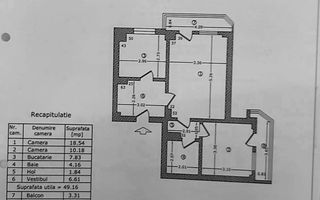 2 CAMERE STEFAN CEL MARE ‖ RENOVAT BLOC REABILITAT 1982 ‖ METROU OBOR 3 MINUTE - Schiță 10