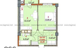 Vânzare apartament, 1 cameră, Cartierul Cluj, strada Ceucari, Râșcani - Poză 4