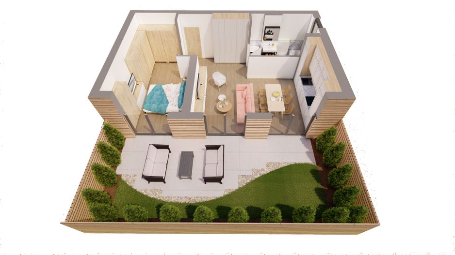 Apartament NOU, cu 1 dormitor si grădină proprie, ARED 9, lângă Atrium - Poză 3