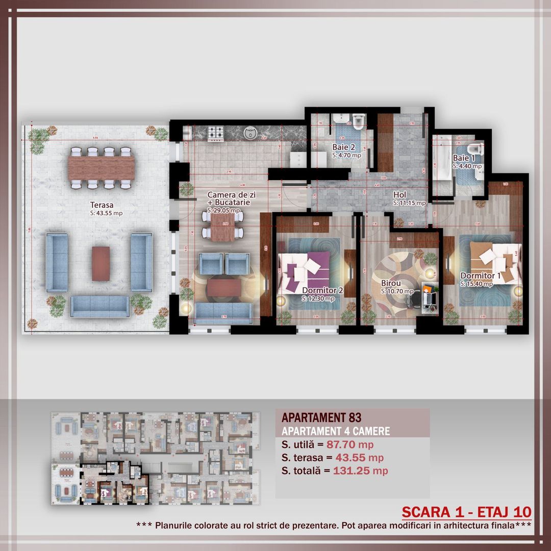 Apartament 4 camere cu terasa  Titan Pallady Metrou Nicolae Teclu - Schiță 12