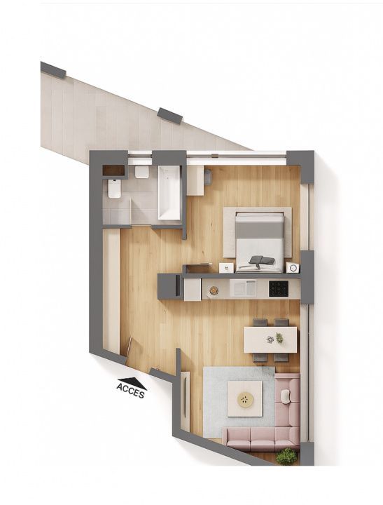 Tomis Plus - Celine Elegance - Vânzare apartament cu 2 camere cu vedere la Lac! - Poză 14