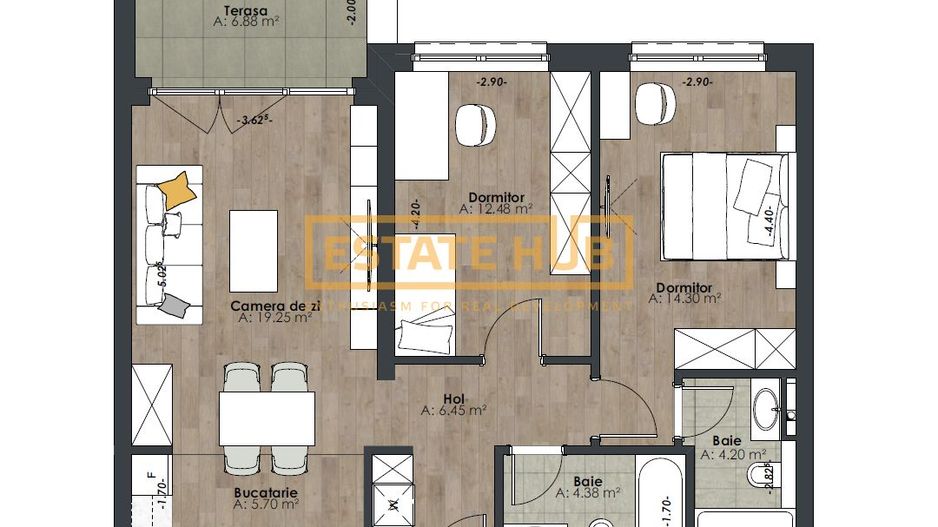 Apartament 3 camere | The Nest | Comision 0% - Poză 3