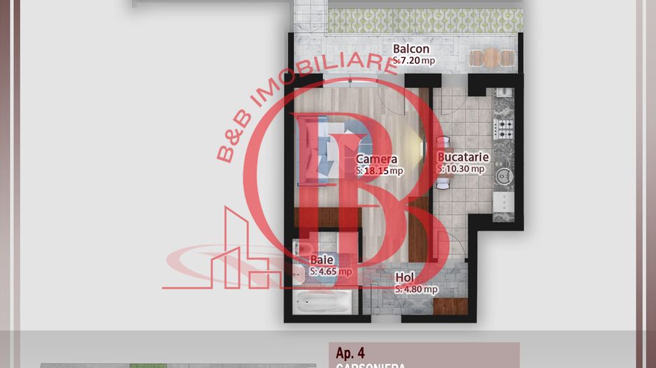 Garsoniera cu gradina -oferta lansare proiect Pallady - Schiță 1