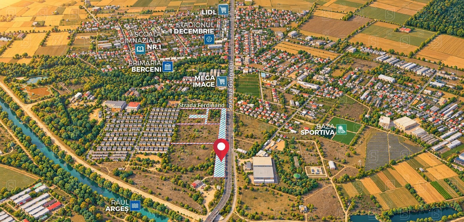 Teren Intravilan 37.150 mp, deschidere 628 ml la DN5, 1 Decembrie - Poză 2
