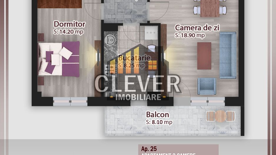 Apartament 2 camere, Direct dezvoltator, Theodor Pallady - Schiță 14