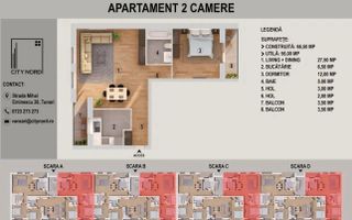Apartament 2 camere, complet mobilat | City Nord – Tunari | Bloc nou 2024 - Poză 8