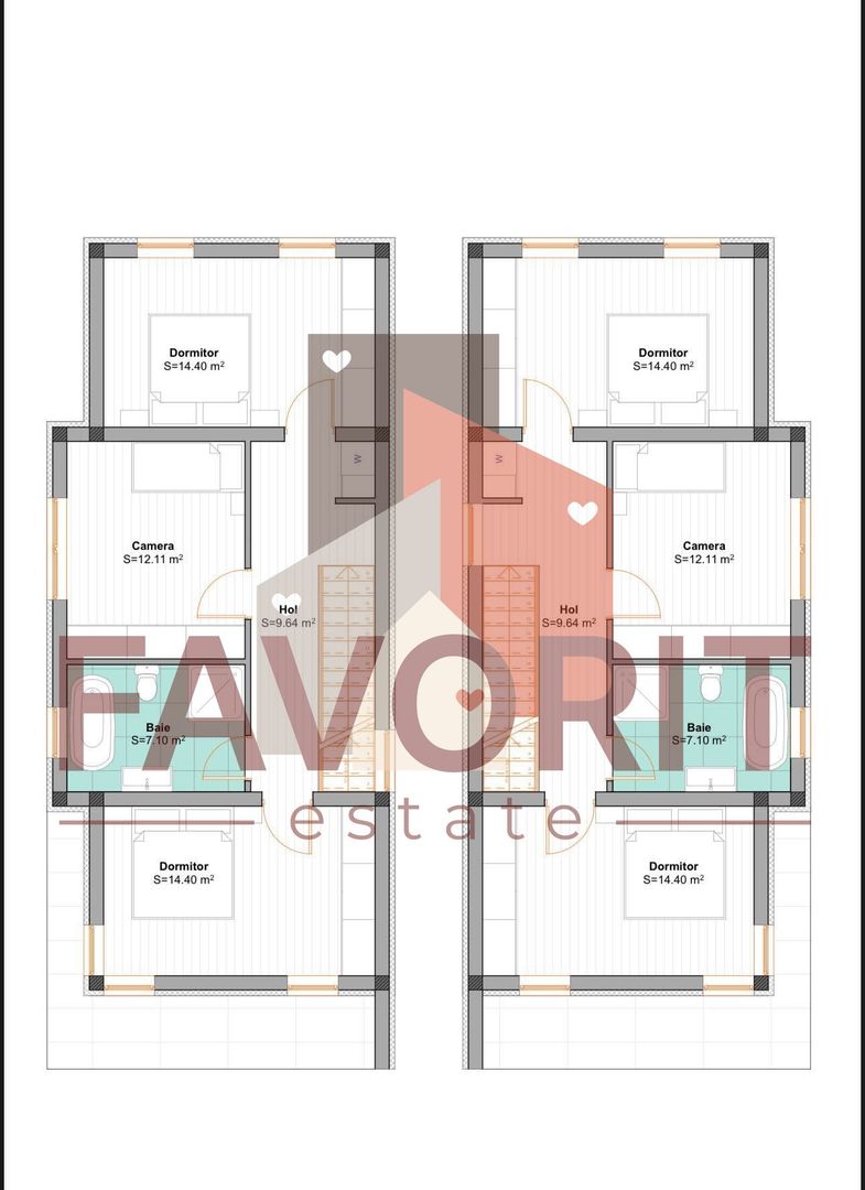 Duplex cu 4 camere de Vanzare. Mosnita Noua. Finisaje la alegere. - Poză 6