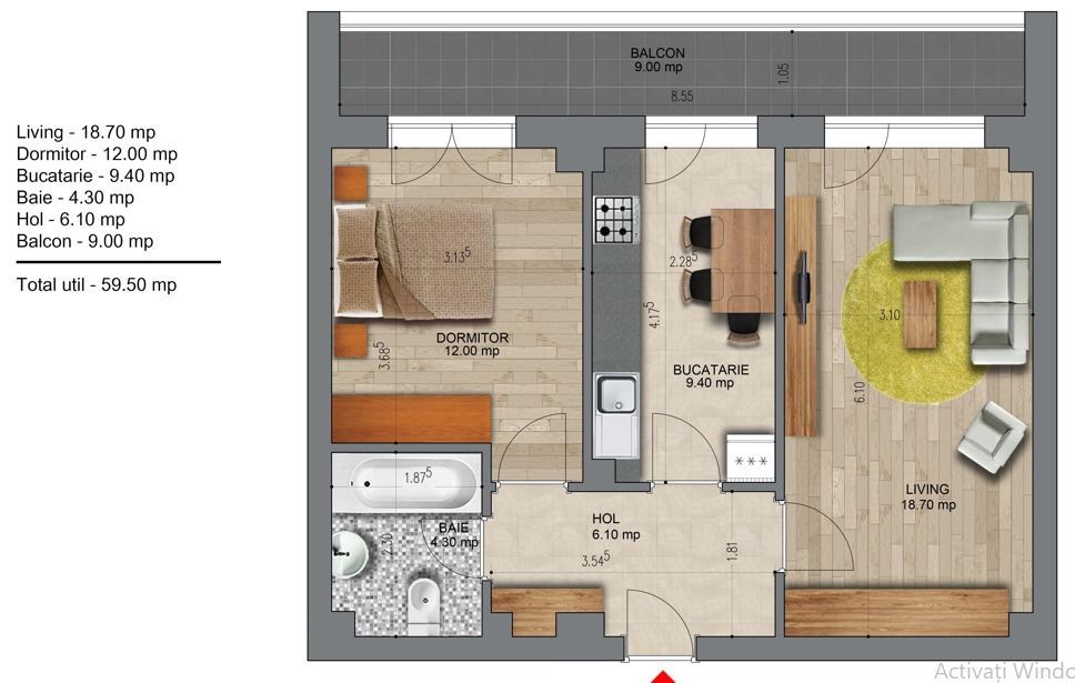 2cam.dec-60mp/metrou Berceni/3-5min pe jos - Poză 1