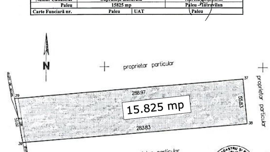 Teren intravilan de vanzare cu o suprafata de 15825 mp in Paleu, Bihor - Poză 1