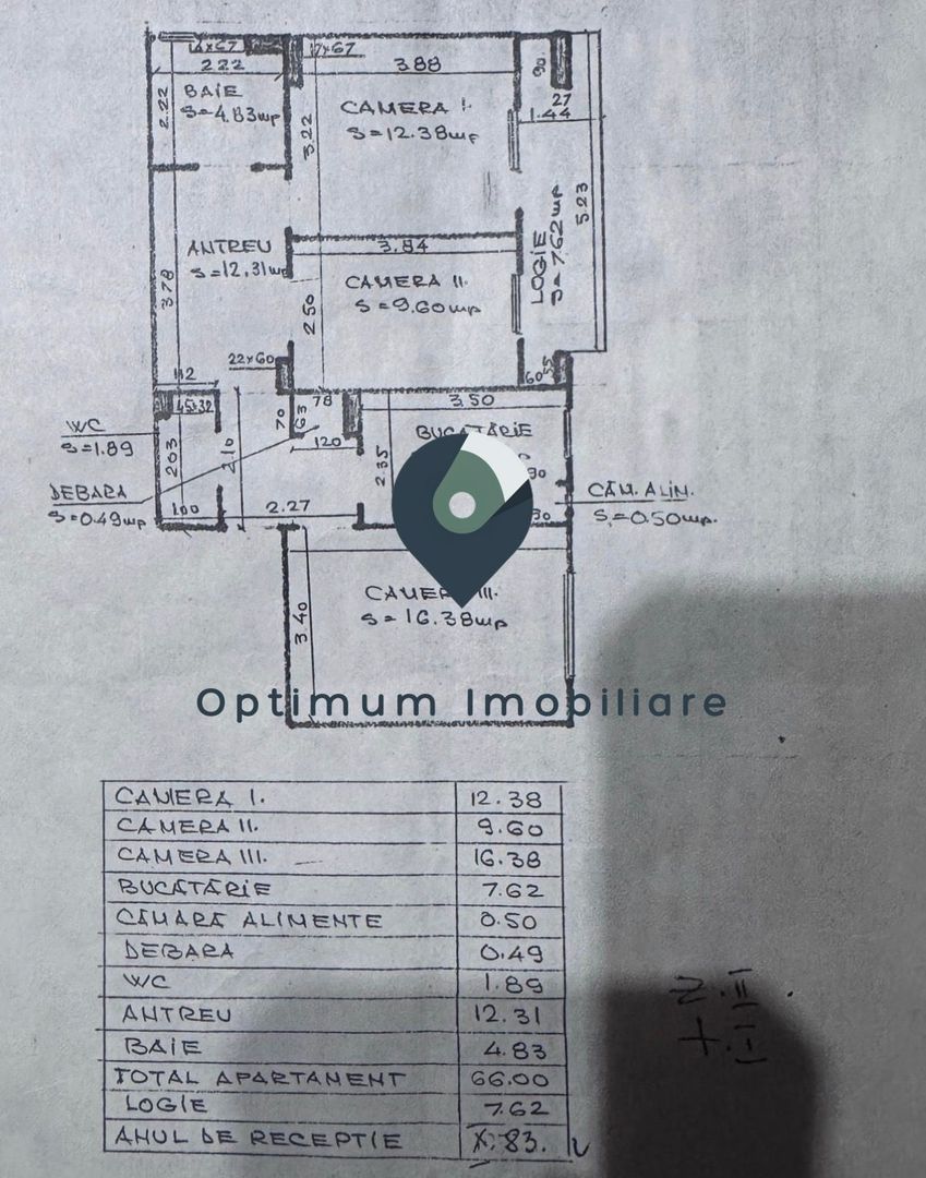 Apartament cu 3 camere, 2 bai in Manastur, zona Ion Mester ! - Schiță 6