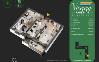 2 Camere Finalizat | Vienna Park Side - Blvd-ul Metalurgiei, Sector 4 - Schiță 8
