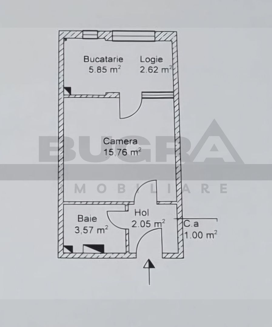 Garsoniera spatioasa, 32 mp, etaj intermediar, zona La Terenuri - Poză 3