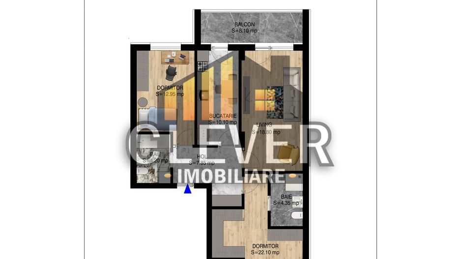 Apartament 3 camere Pallady, Metrou Teclu, , Comision 0 - Schiță 6