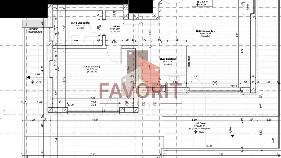 Apartament deosebit. Terasa 50 mp. Zona Buziasului. - Schiță 13