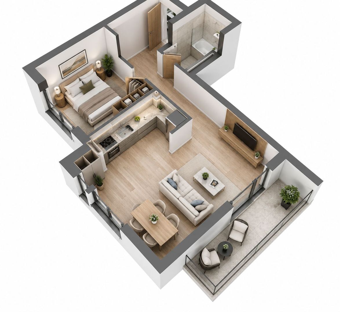 Apartament 2 camere Pipera, 67 mp, etaj 1,complex nou finalizat - Poză 11