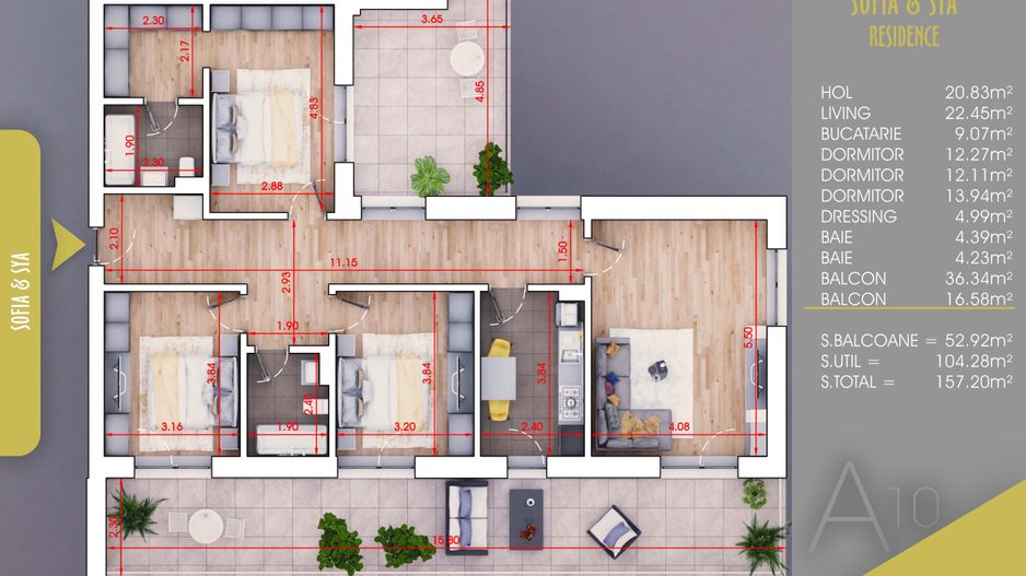 4 camere finalizat -loc de parcare bonus-acte gata- Pallady - Schiță 11