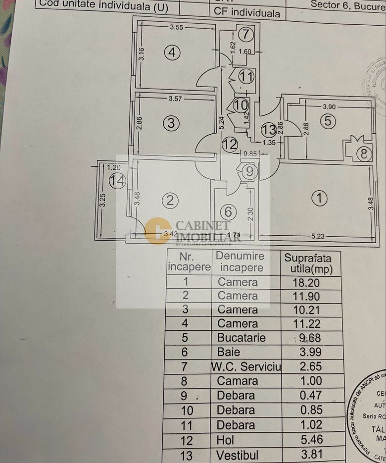 4 Camere - 85MP | Decomandat | 1/4 | Credit | 1983 | M Gorjului-5 min - Schiță 21