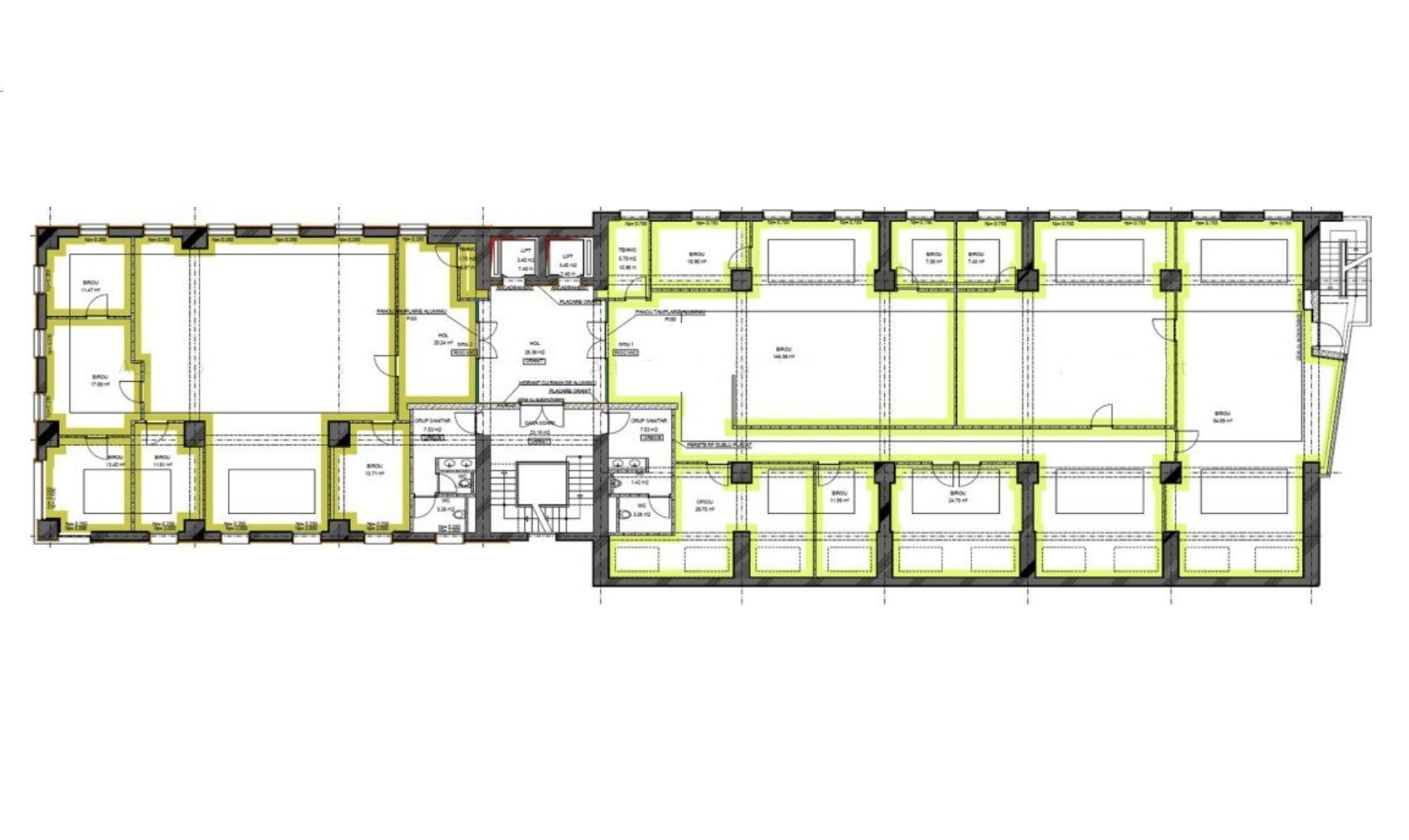 Zero comision, 260-682mp birou mobilat, move-in ready, Romana, 6' metrou - Schiță 19