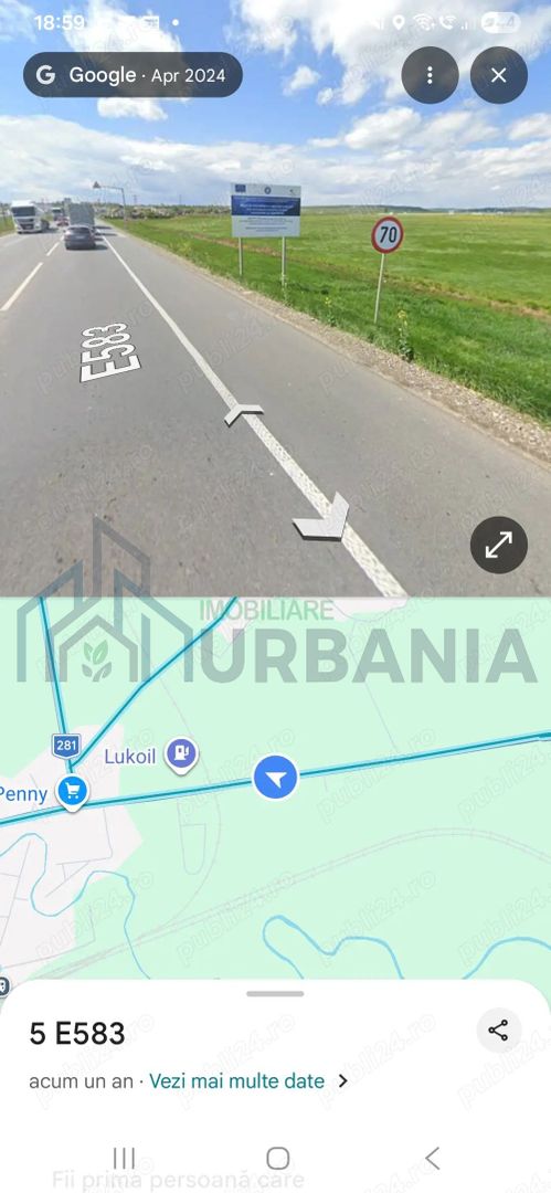 Teren Extravilan de Vânzare, Podu Iloaiei, intrare DN E583, 7500 mp - Poză 1