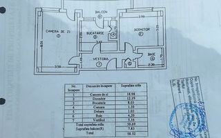 Stefan cel Mare-Lizeanu  | Apartament 2 camere | Bloc 1981 reabilitat - Schiță 9