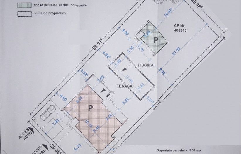 Teren 1050 mp, FS 21 m, langa Padurea Verde , COMISION 0% - Schiță 11