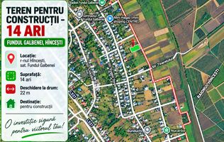 TEREN PENTRU CONSTRUCȚIE – 14 ARI | FUNDUL GALBENEI, HÎNCEȘTI